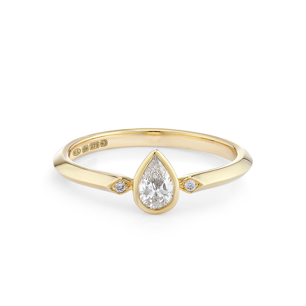 Pear shaped diamond engagement ring