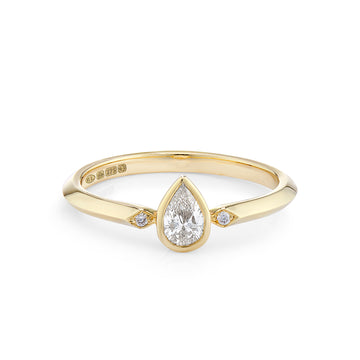 Pear shaped diamond engagement ring