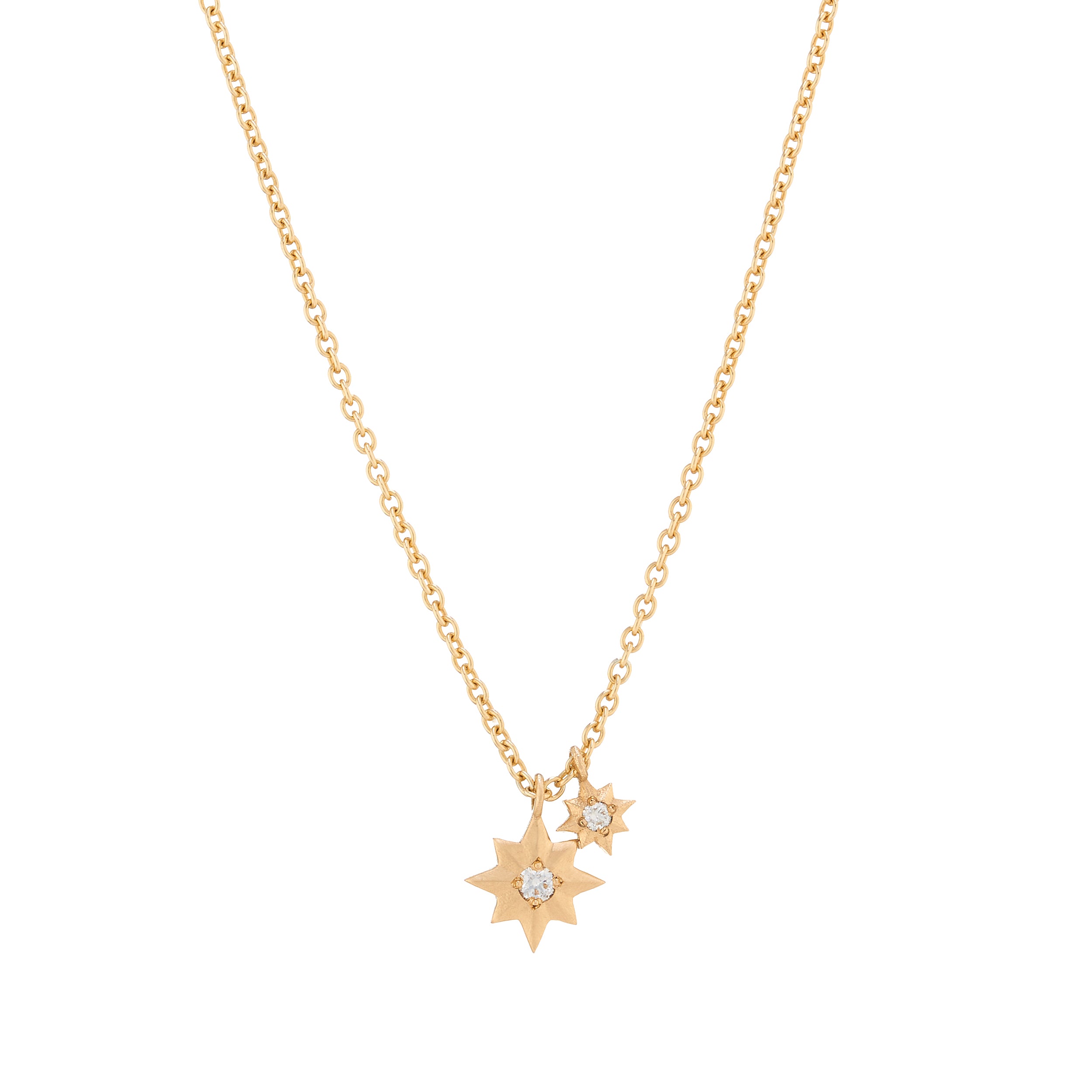 Double Diamond Star Necklace