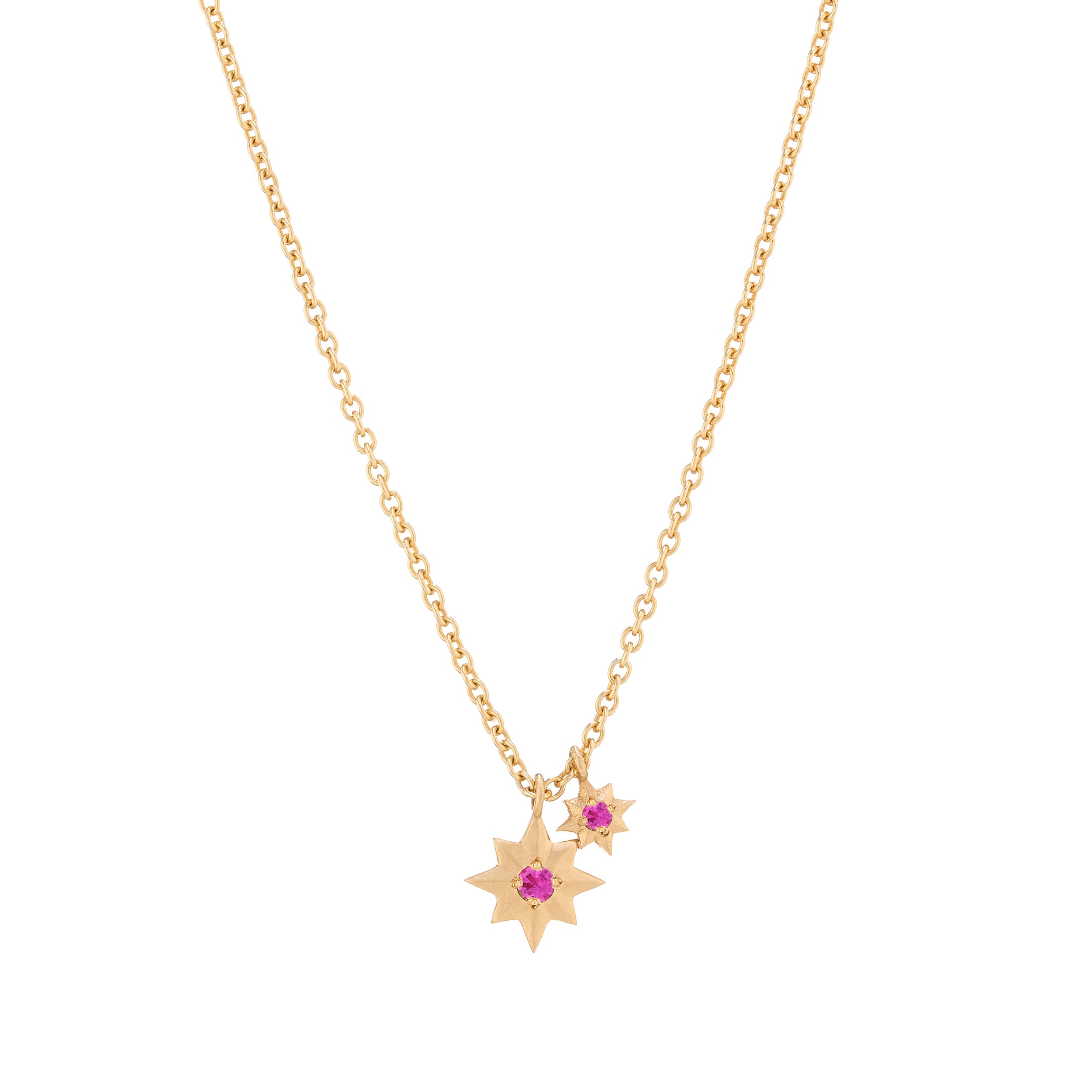 Star & Hearts Charms Necklace, Bracelet Set, Pink, Yellow