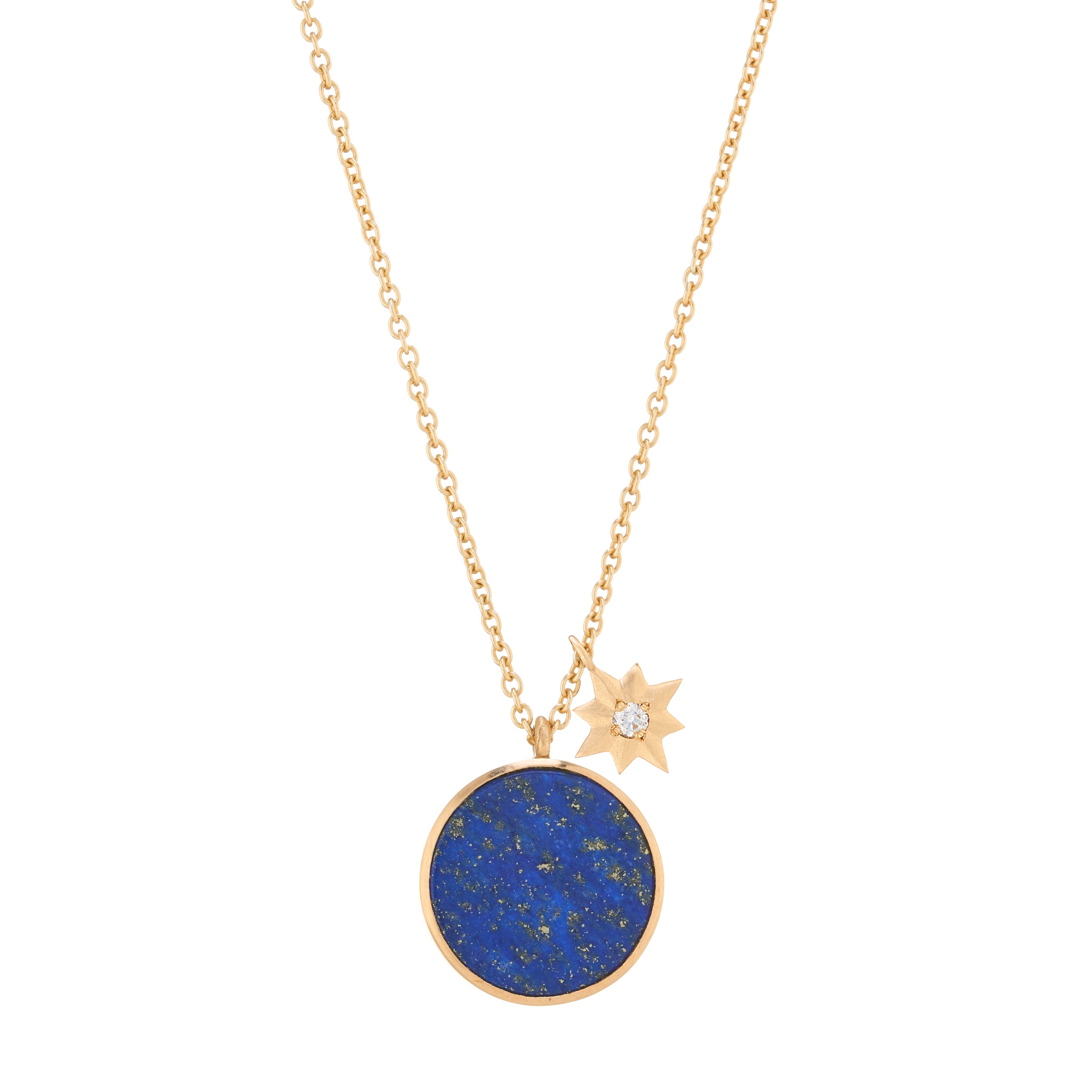 Lapis Lazuli And Diamond Star Necklace